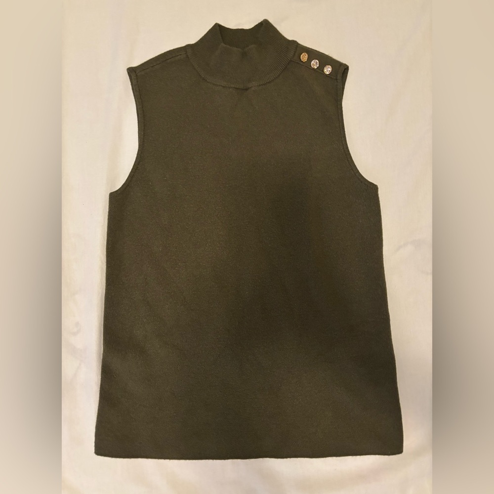 Marled Olive Green Sleeveless Top